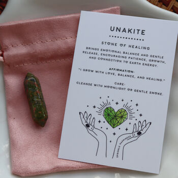 Unakite Point Shape Crystal Healing And Balance Stone, 2 of 9