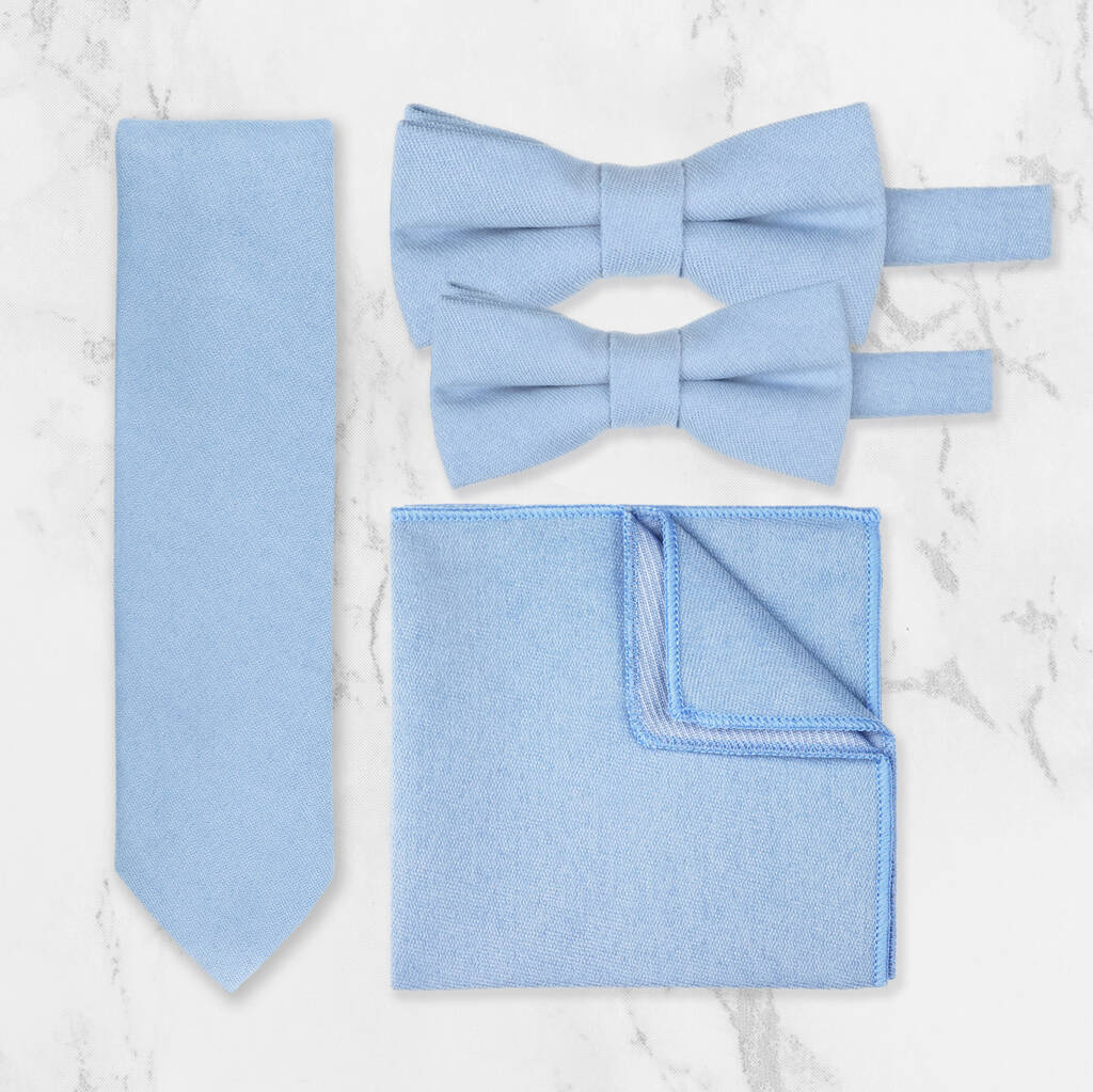 Wedding Handmade 100% Cotton Suede Tie In Blue, 1 of 7