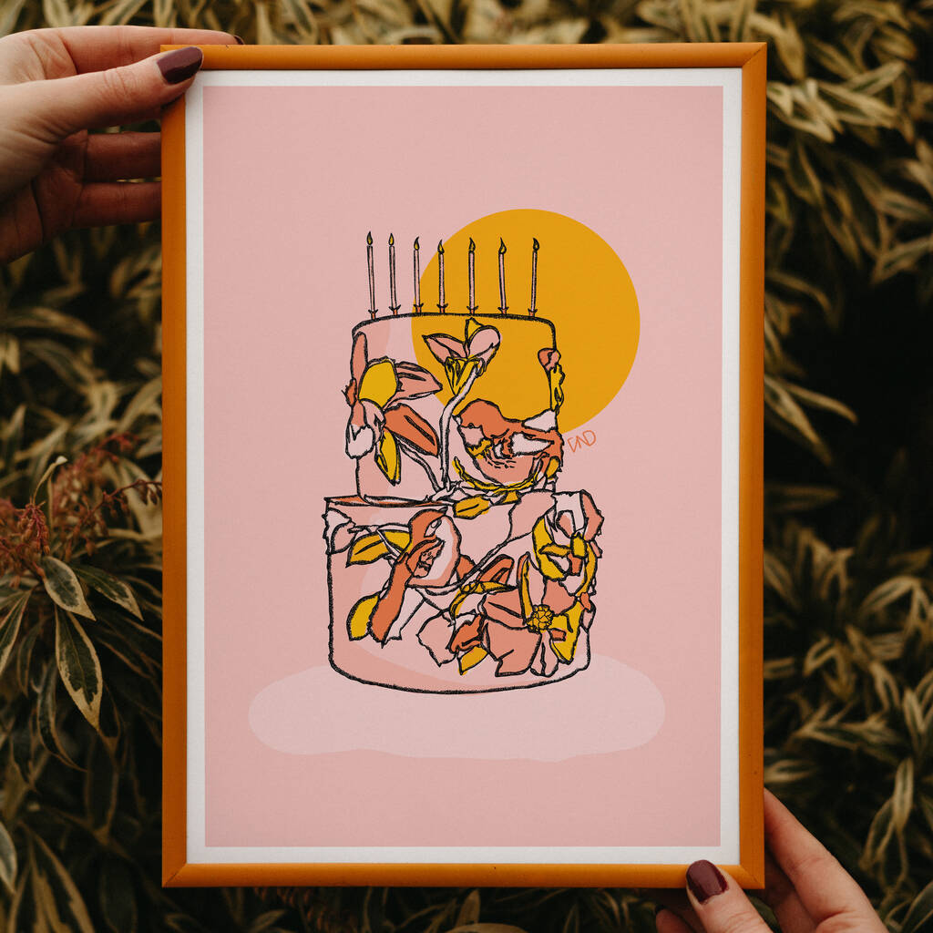 Birthday Cake Print By Freya Niamh Design