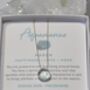March Birthstone Aquamarine Crystal Gemstone Briolette Silk Cord Necklace, thumbnail 1 of 3