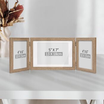 Multiple Three Tabletop Wall Wooden Photo Frame, 8 of 12