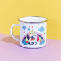 Personalised Children's Hugging Unicorn Enamel Mug, thumbnail 3 of 7