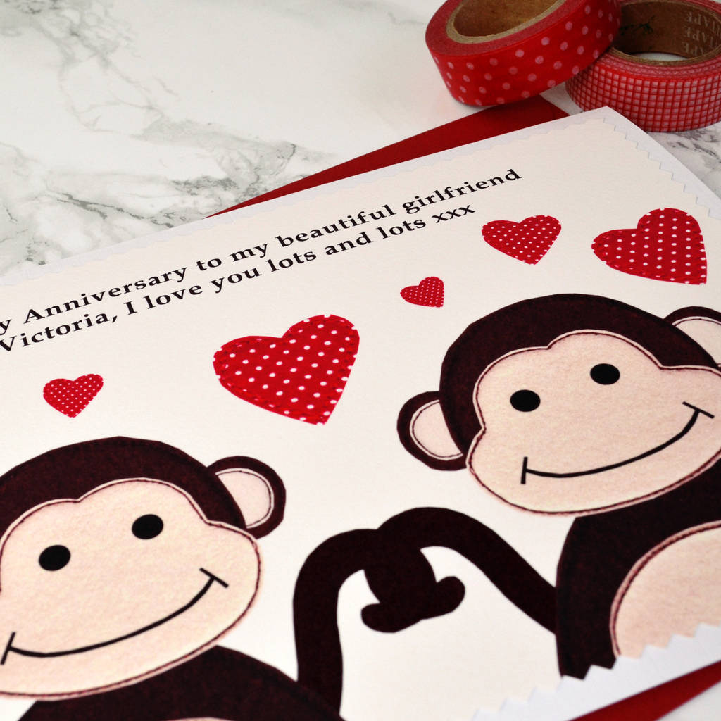 'Monkeys' Personalised Anniversary Card By Jenny Arnott Cards & Gifts