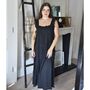 Ladies Black Sleeveless Nightdress With Side Ties 'Betty', thumbnail 1 of 6