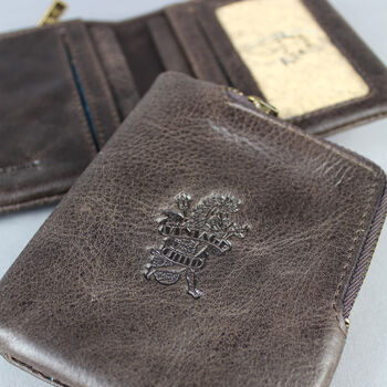 'Lander' Men's Leather Bi Fold Wallet In Chestnut, 7 of 12