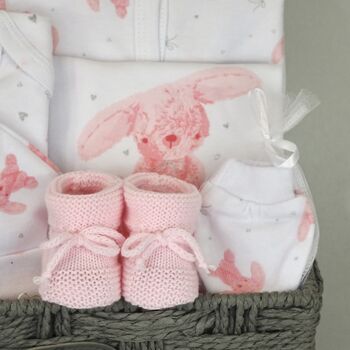 Bobtail Bunny Pink New Baby Gift Hamper, 6 of 7