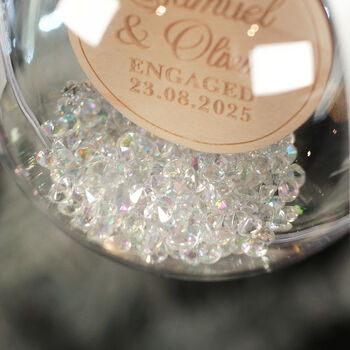 Personalised Engagement Wedding Ring Christmas Bauble, 3 of 7