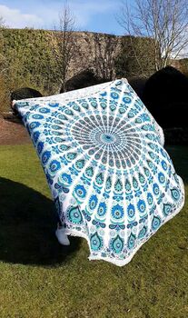 Large Round Ombre Mandala Picnic Blanket, 6 of 6