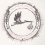 Personalisable New Baby Stork Typewriter Art Print, thumbnail 5 of 12