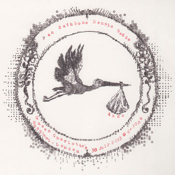 Personalisable New Baby Stork Typewriter Art Print, 5 of 12