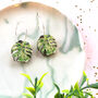 Bright Monstera Leaf Plant Earrings, thumbnail 7 of 12