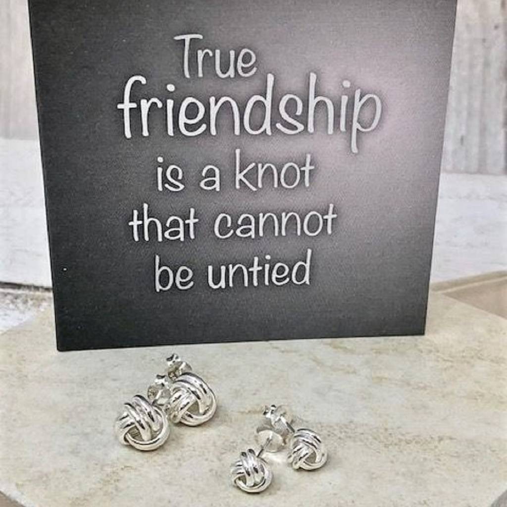 Friendship Knot Sterling Silver Earrings, 1 of 7