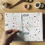 Terrazzo Pattern Name Wrapping Paper, thumbnail 1 of 2