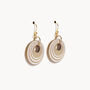 Pearlescent Taupe And Cream Stripey Circular Earrings, thumbnail 4 of 6