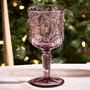 Set Of Six Floral Coloured Glass Wine Goblets, thumbnail 2 of 3