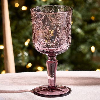 Set Of Six Floral Coloured Glass Wine Goblets, 2 of 3