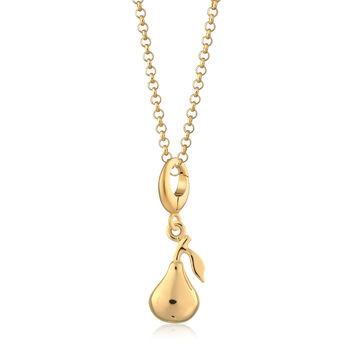 Pear Charm Necklace, Sterling Silver Or Gold Plated, 2 of 10