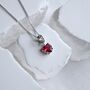 Heart Red Stone Necklace Gift Tiny Heart 925, thumbnail 8 of 8