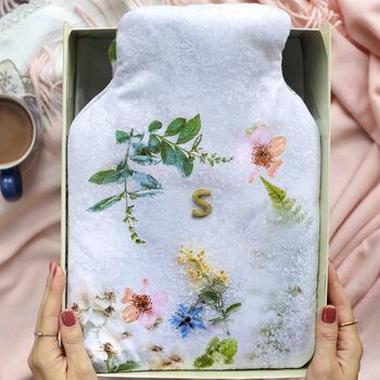 Personalised Initial Soft Hot Water Bottle Gift For Her, 2 of 8