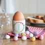 Personalised Easter Wreath Ceramic Egg Cup, thumbnail 1 of 3