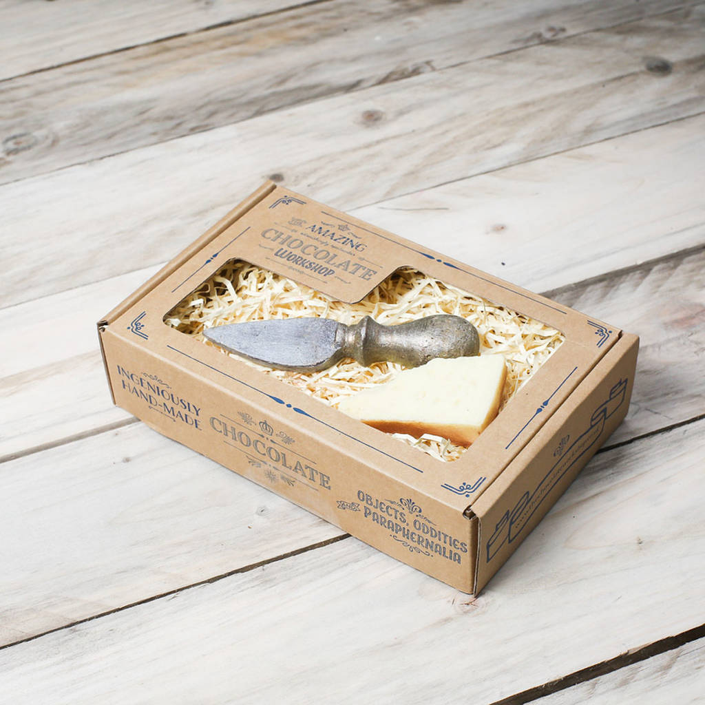 chocolate cheese knife and parmesan gift box by the amazing chocolate