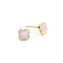 Mother Of Pearl Small Clover Stud In 14 K Gold Plate, thumbnail 2 of 4