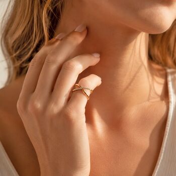Gold Plated Kiss Ring A Sparkling Symbol Of Love, 2 of 4
