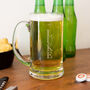 Personalised Vertical Name Etched Glass Tankard, thumbnail 1 of 7