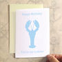 Personalised Lobster Birthday Card, thumbnail 1 of 9