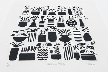Plants In Pots Limited Edition Screen Print, 8 of 9