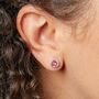 Sterling Silver October Birthstone Stud Earrings – 7mm, thumbnail 2 of 7