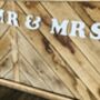 Personalised Wedding Bunting Mr And Mrs Surname Wooden, thumbnail 1 of 3