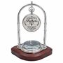 Personalised Silver Colour Desk Clock With Compass – Engraved Father's Day Keepsake, thumbnail 2 of 12