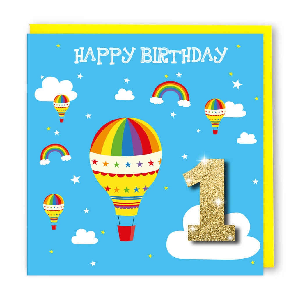 Personalised Hot Air Balloon Kids Age Card By Tache ...