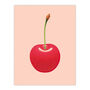 Single Cherry Red Pink Fruit Kitchen Wall Art Print, thumbnail 6 of 6