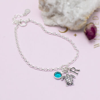 Sea Turtle Personalised Sterling Silver Bracelet, 2 of 7