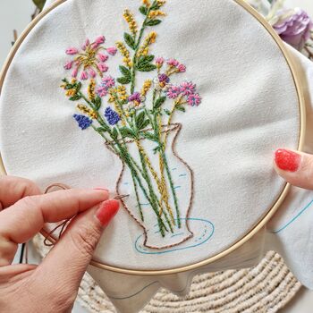 Flowers In Vase Make Your Own Embroidery Kit, 3 of 7