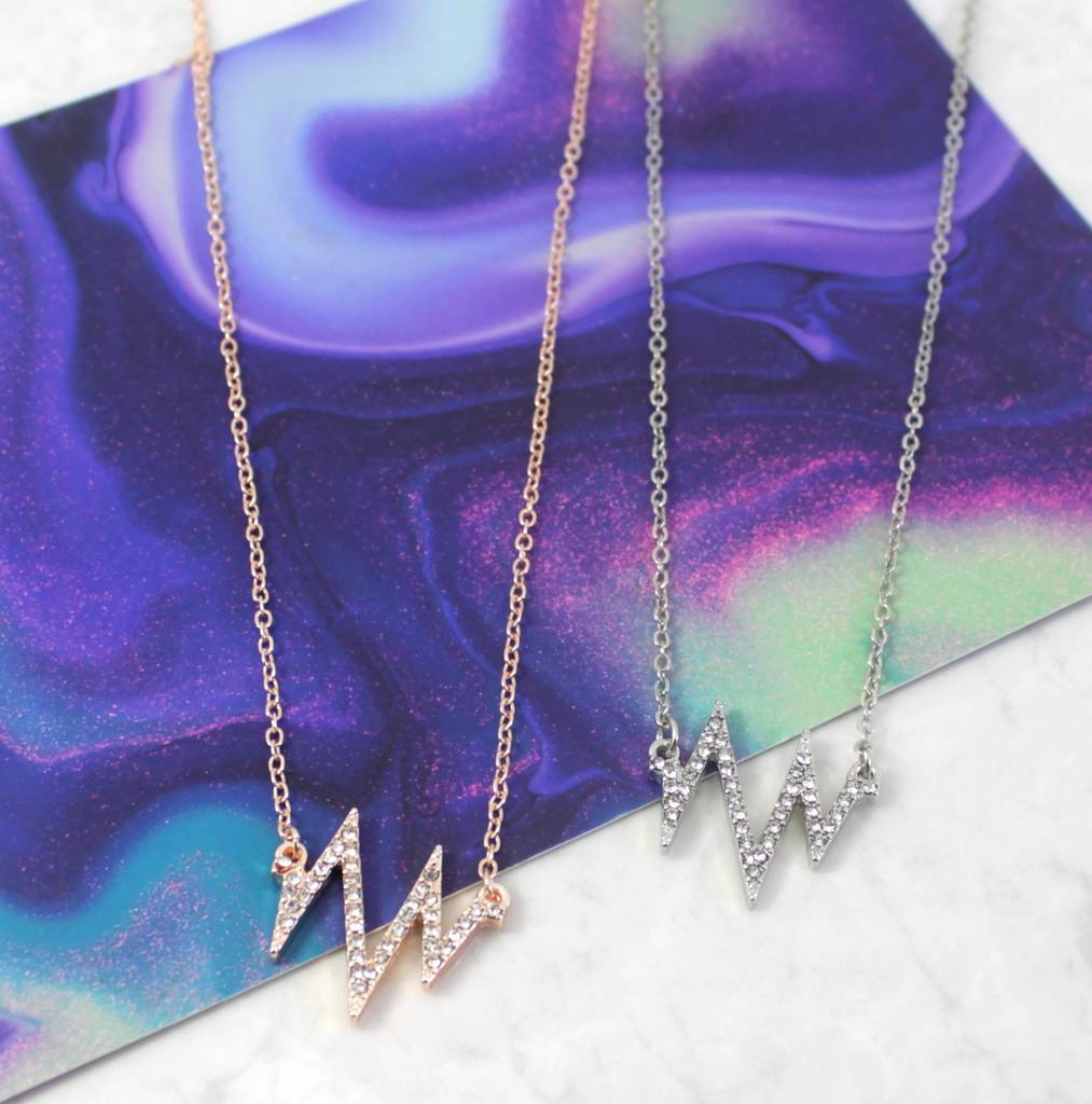 Heartbeat Crystal Lifeline Pulse Necklace By Lucy Loves Neko