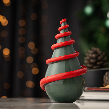 Hand Blown Glass Christmas Tree Sculpture – Forest Spiral Design, 4 of 9