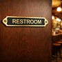 Classic Brass Restroom Door Plaque With Black Finish, thumbnail 4 of 6