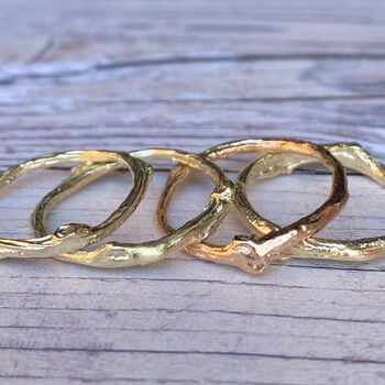 Solid Gold Rose Twig Ring, 2 of 6