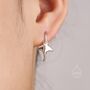 Sterling Silver Manta Ray Fish Drop Hook Earrings, thumbnail 2 of 10