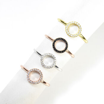 O Circle Halo Ring, Rose Or Gold Vermeil 925 Silver, 5 of 10