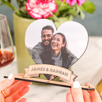 Personalised Heart Photo Frame Gift For Couples Wedding, 3 of 7