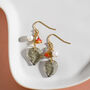 Orange And Grey Blossom Drop Earrings, thumbnail 1 of 5