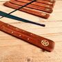 Wooden Incense Stick Holder Brass Design Ash Catcher, thumbnail 6 of 12