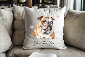 Personalised Bulldog Heart Cushion Cover Gift, 2 of 2