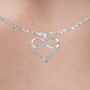 Infinity Heart Necklace In Sterling Silver, thumbnail 1 of 11