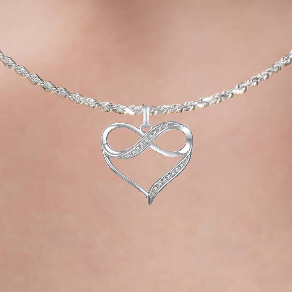 Infinity Heart Necklace In Sterling Silver, 1 of 11