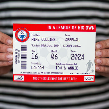 Personalised Football Ticket Card For Dad, 6 of 6